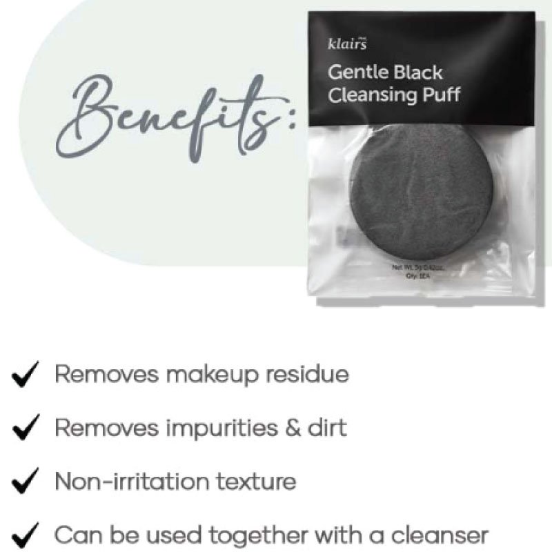 KLAIRS Gentle Black Cleansing Puff (5g) - Image 3